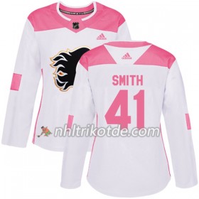 Calgary Flames Trikot Mike Smith 41 Adidas 2017-2018 Weiß Pink Fashion Authentic - Dame